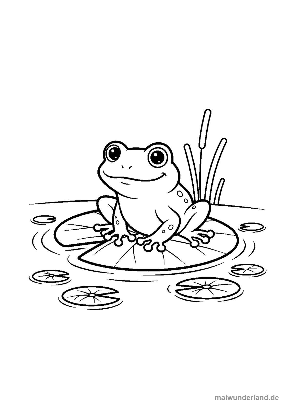 Frosch auf Seerose – Druckvorschau auf A4