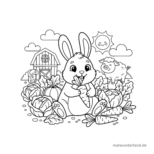 Kleiner Hase - Kostenloses Ausmalbild zum Ausdrucken