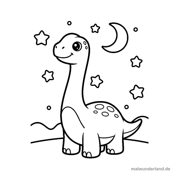 Brachiosaurus beim Sterne beobachten