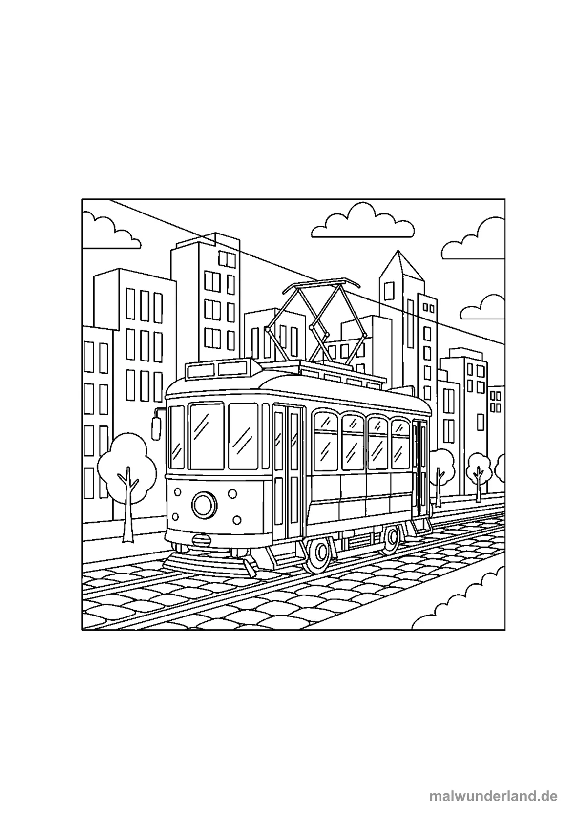 Straßenbahn – Druckvorschau auf A4