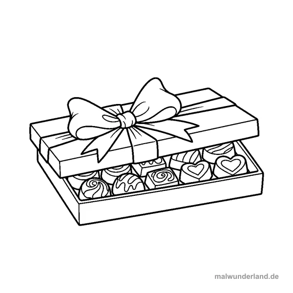 Süßigkeiten Box - Kostenloses Ausmalbild zum Ausdrucken