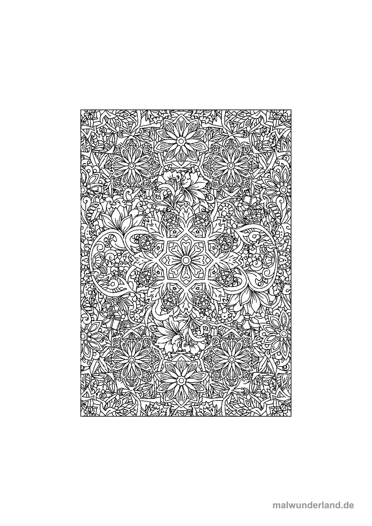 Geometrische Blüten – Druckvorschau auf A4