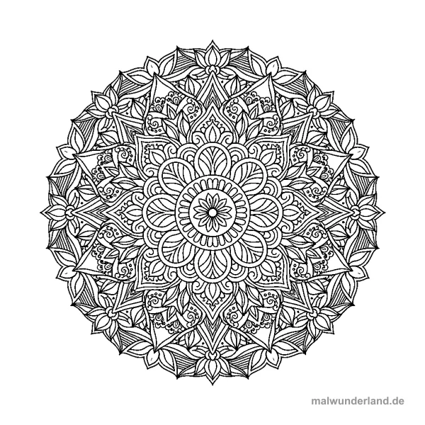 Sonnenblumen-Mandala - Kostenloses Ausmalbild zum Ausdrucken