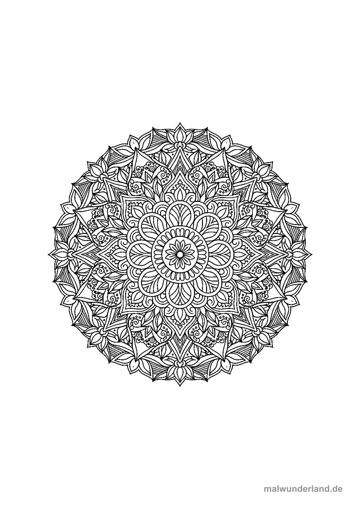 Sonnenblumen-Mandala – Druckvorschau auf A4
