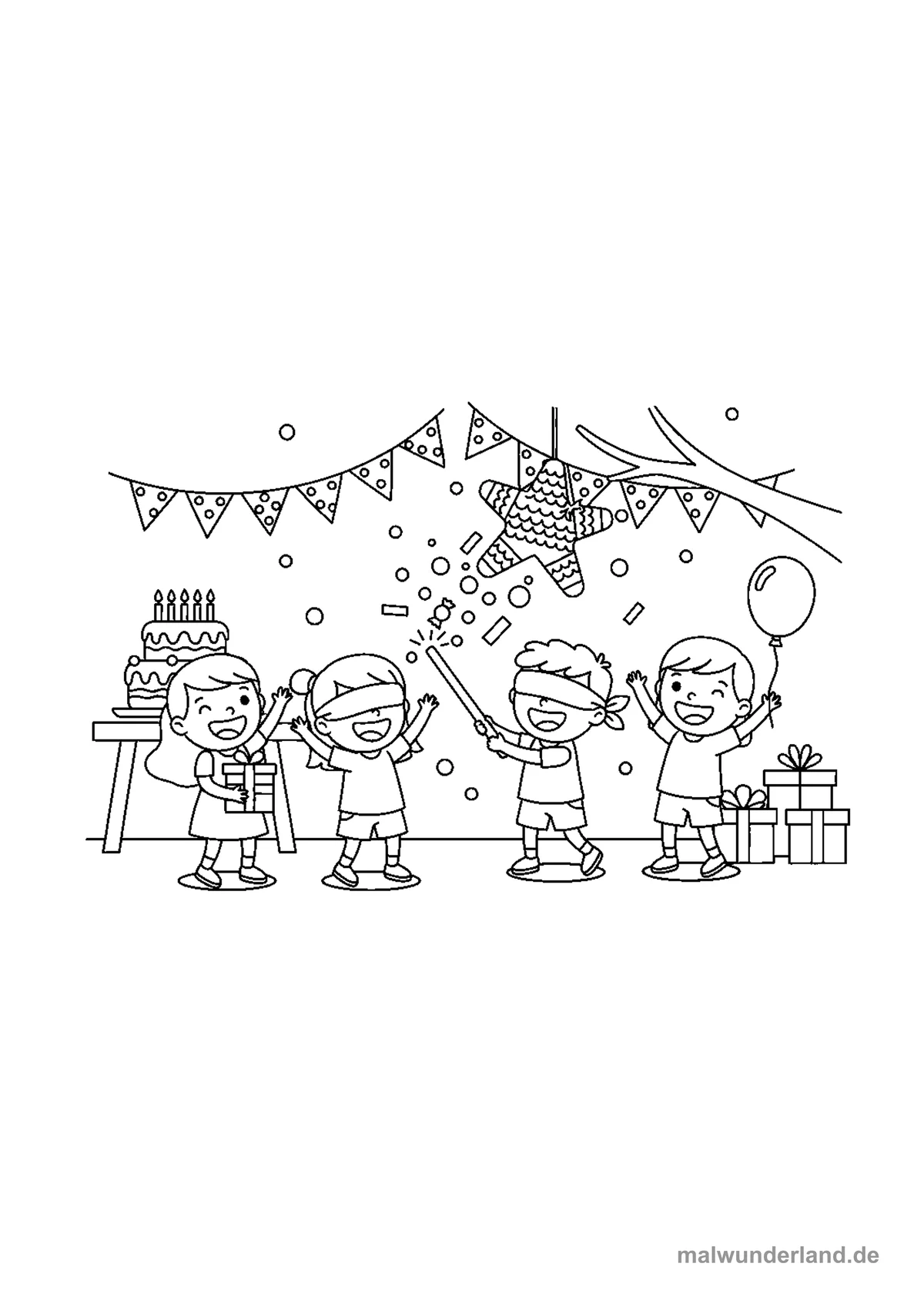Pinata Spiel – Druckvorschau auf A4