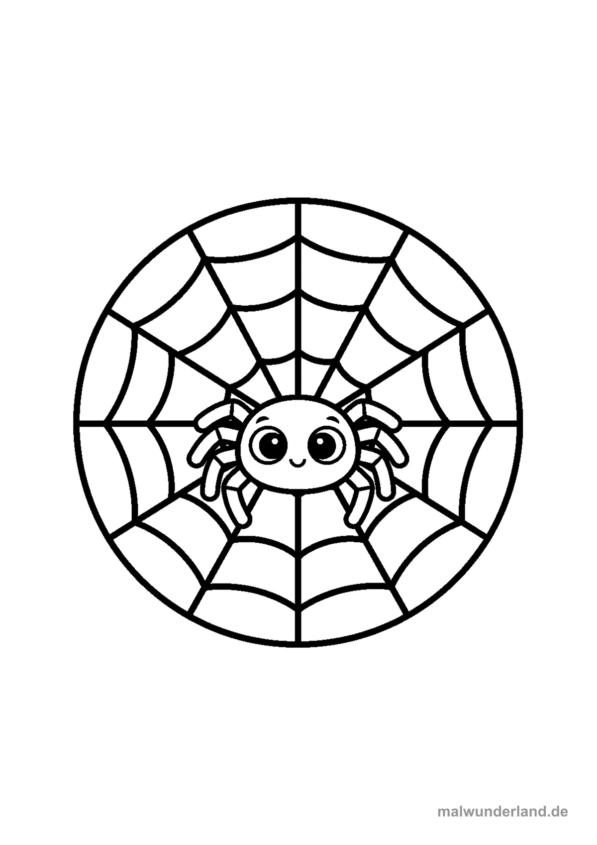 Spinnennetz mit Spinne – Druckvorschau auf A4