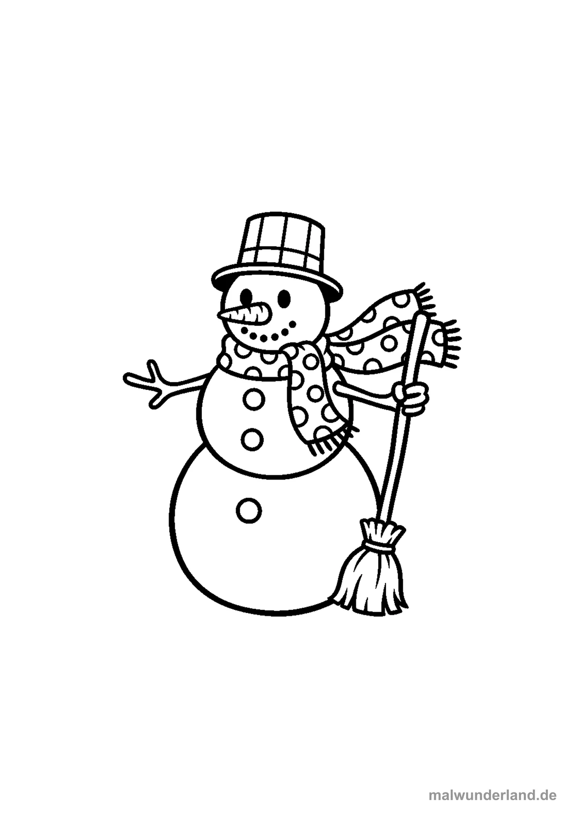 Schneemann mit Mütze – Druckvorschau auf A4