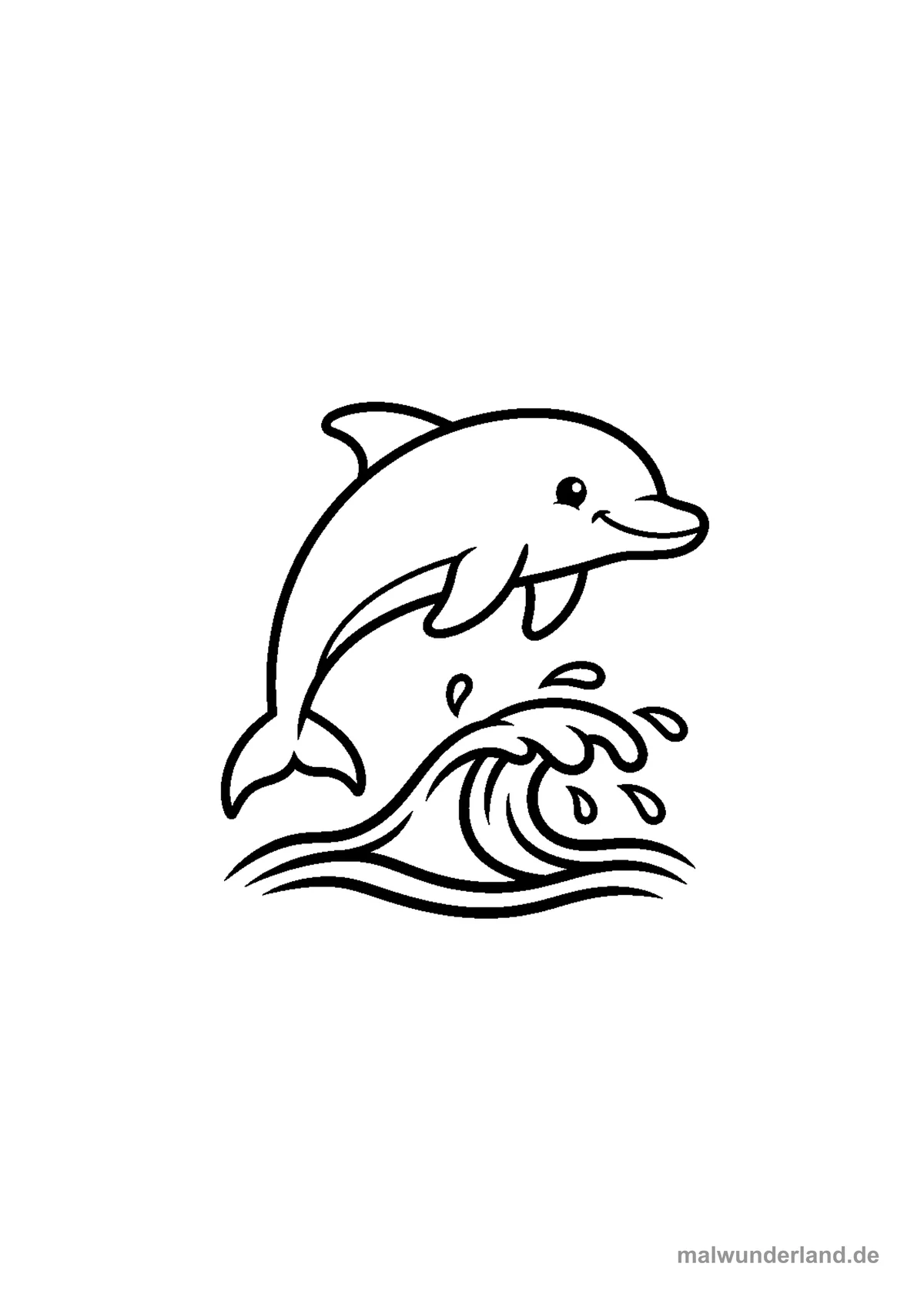 Delphin im Meer – Druckvorschau auf A4