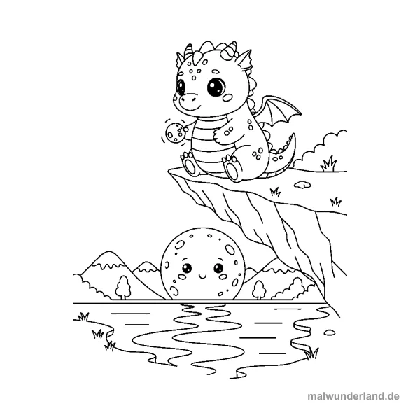 Drache im Mondschein