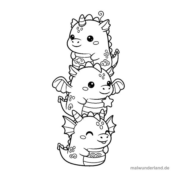Drachen-Totem - Kostenloses Ausmalbild zum Ausdrucken