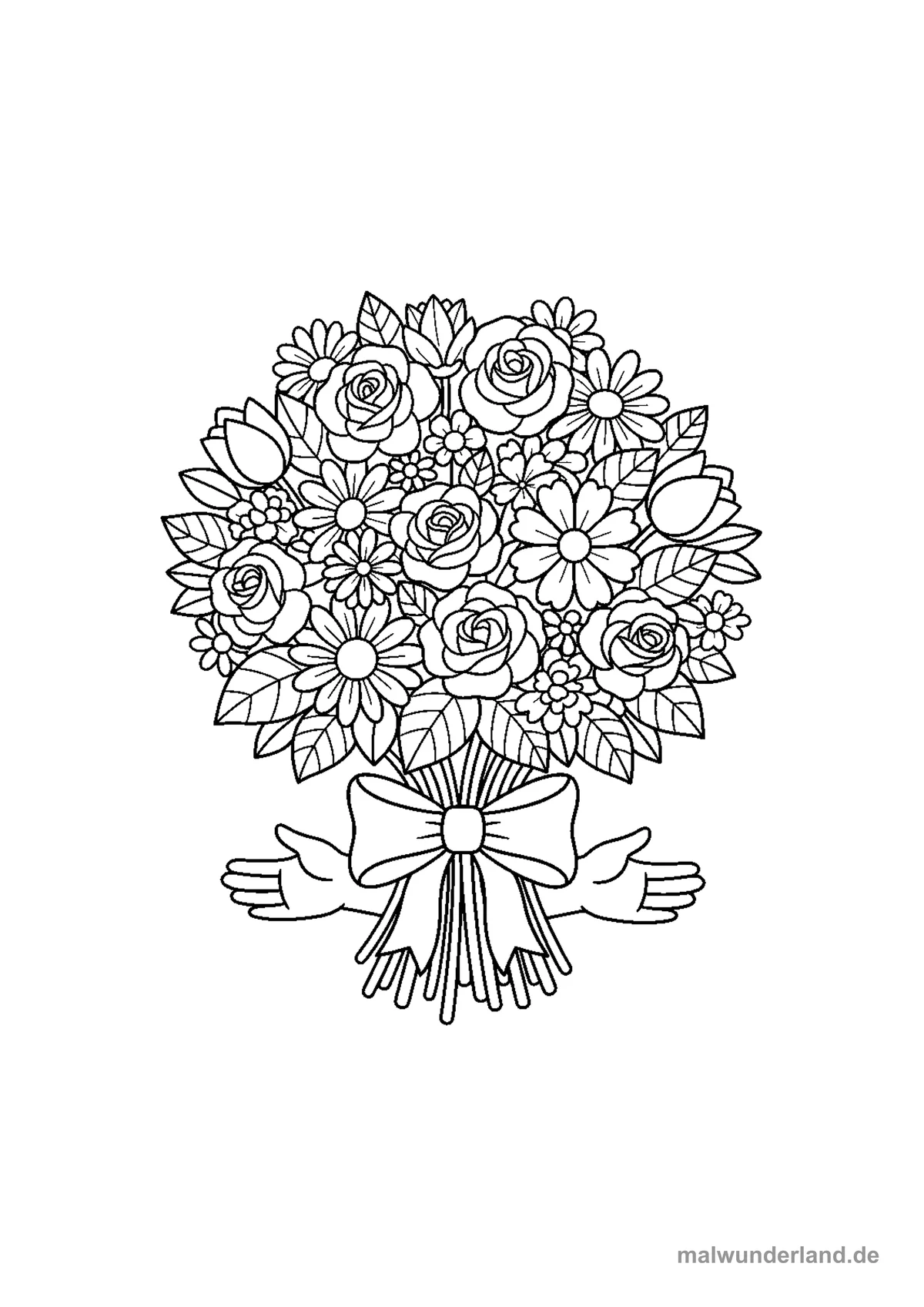 Blumenstrauß für Mama – Druckvorschau auf A4