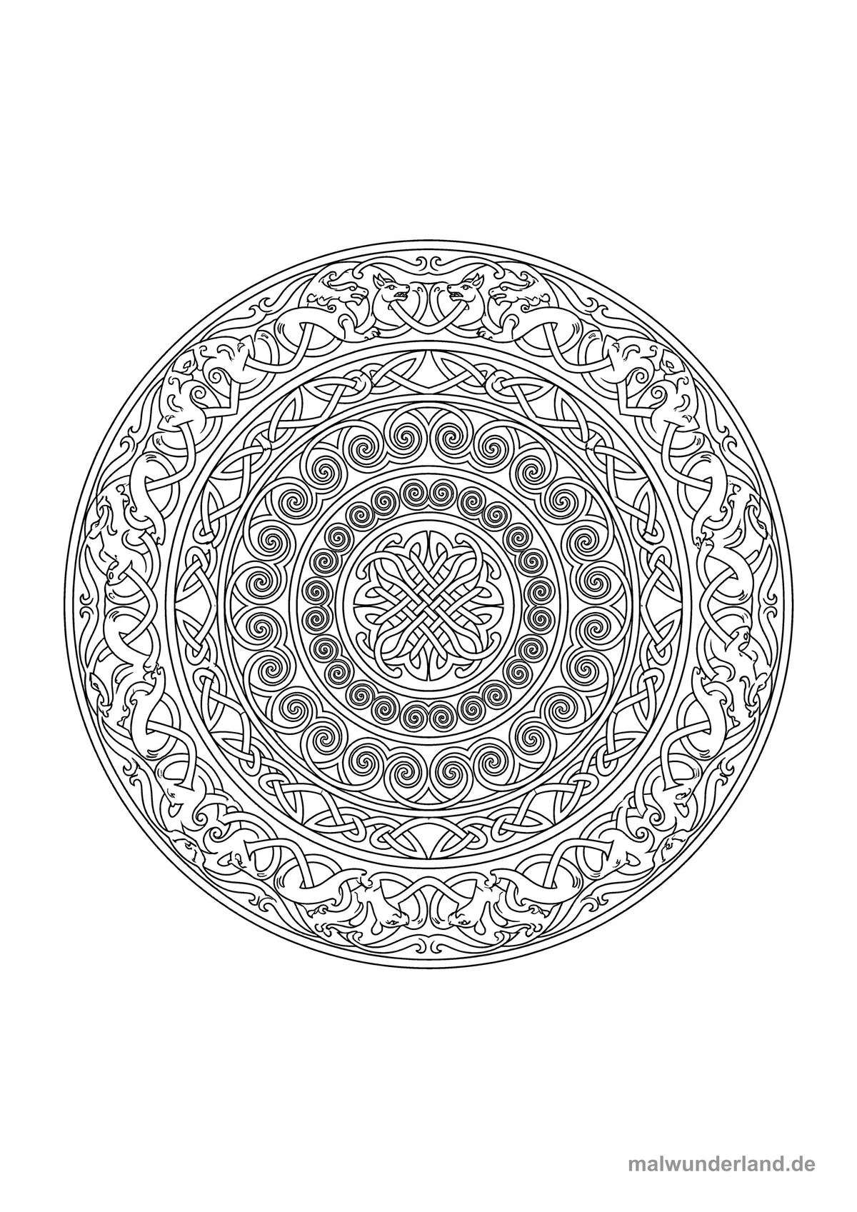 Keltisches Mandala – Druckvorschau auf A4