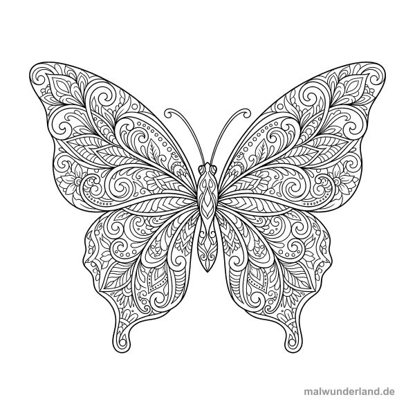 Schmetterling-Mandala - Kostenloses Ausmalbild zum Ausdrucken