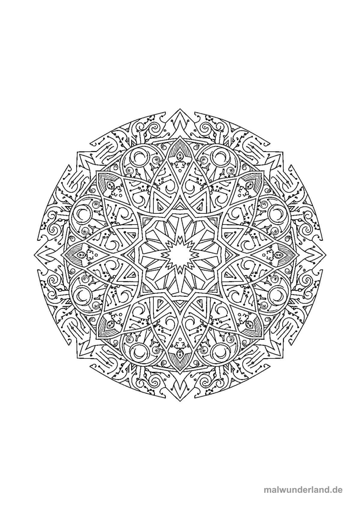 Stern-Mandala – Druckvorschau auf A4