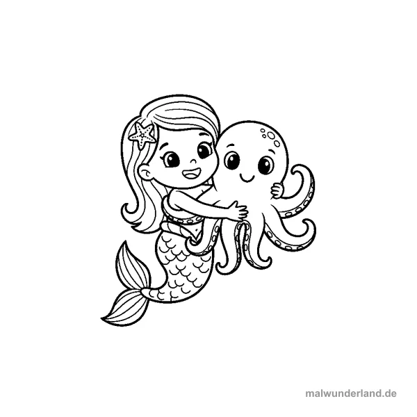 Kraken-Umarmer - Kostenloses Ausmalbild zum Ausdrucken