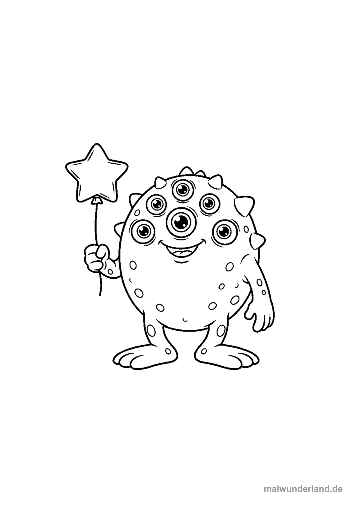 Monster mit vielen Augen – Druckvorschau auf A4