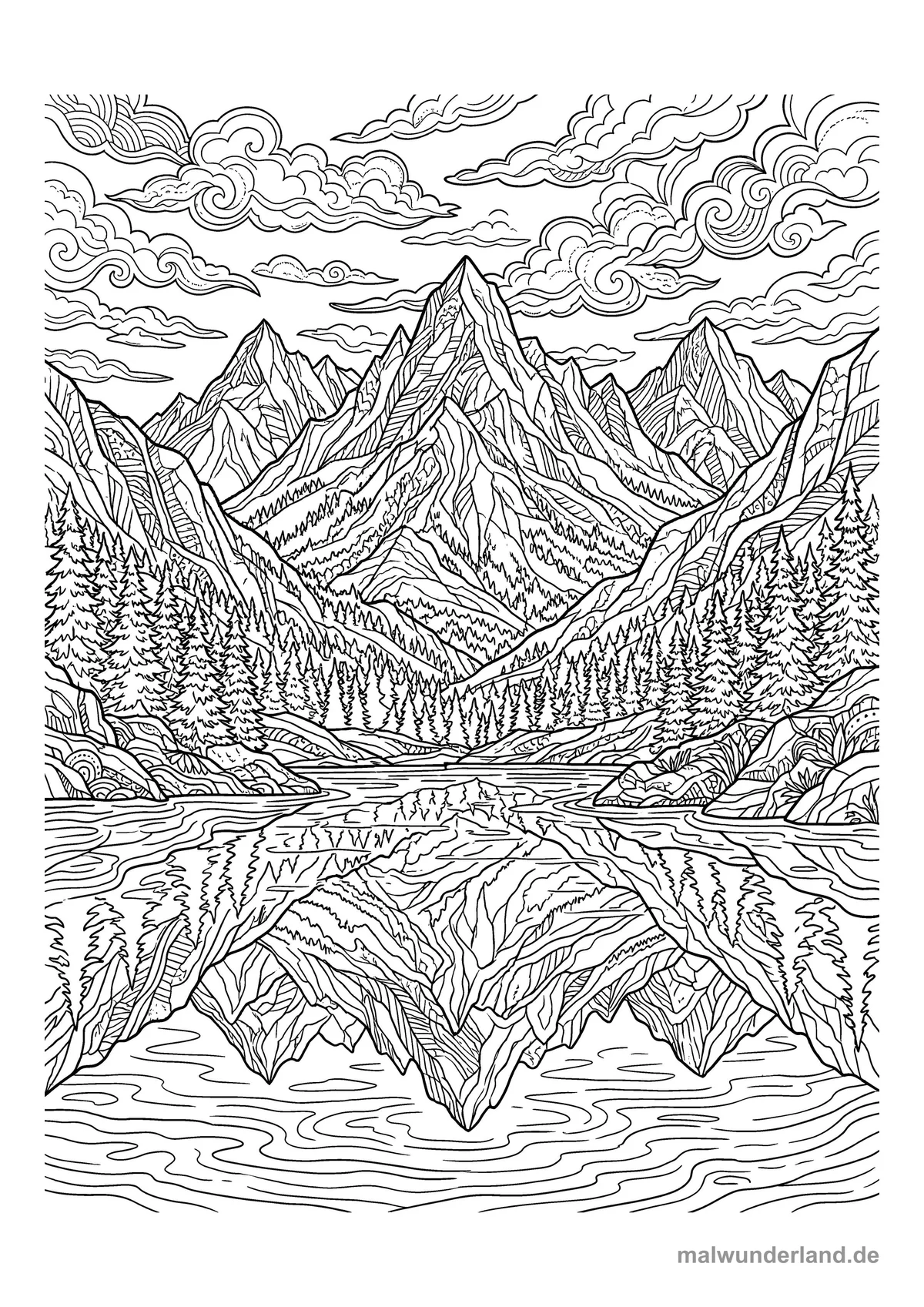 Majestätische Berglandschaft – Druckvorschau auf A4