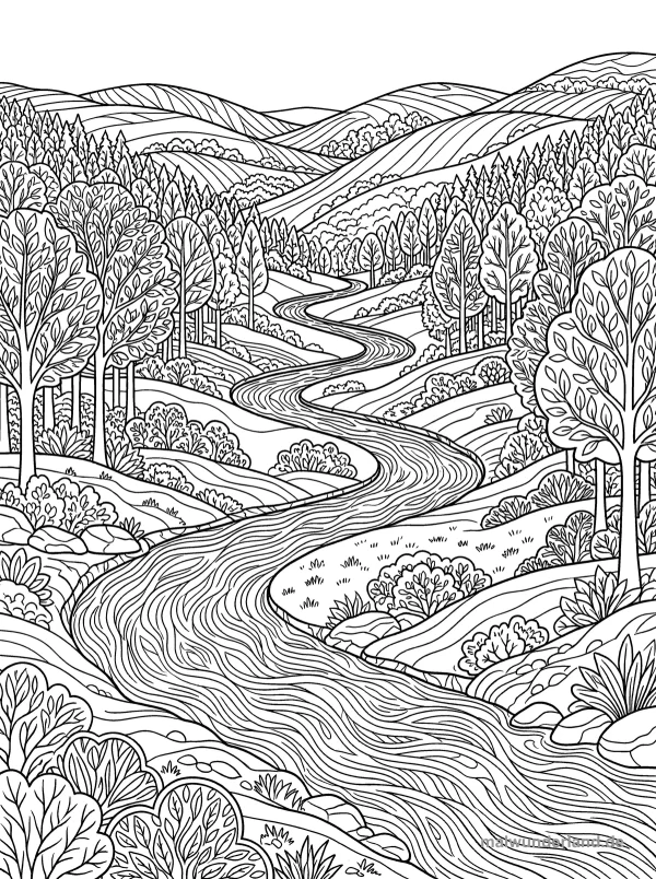 Ruhiger Fluss im Tal