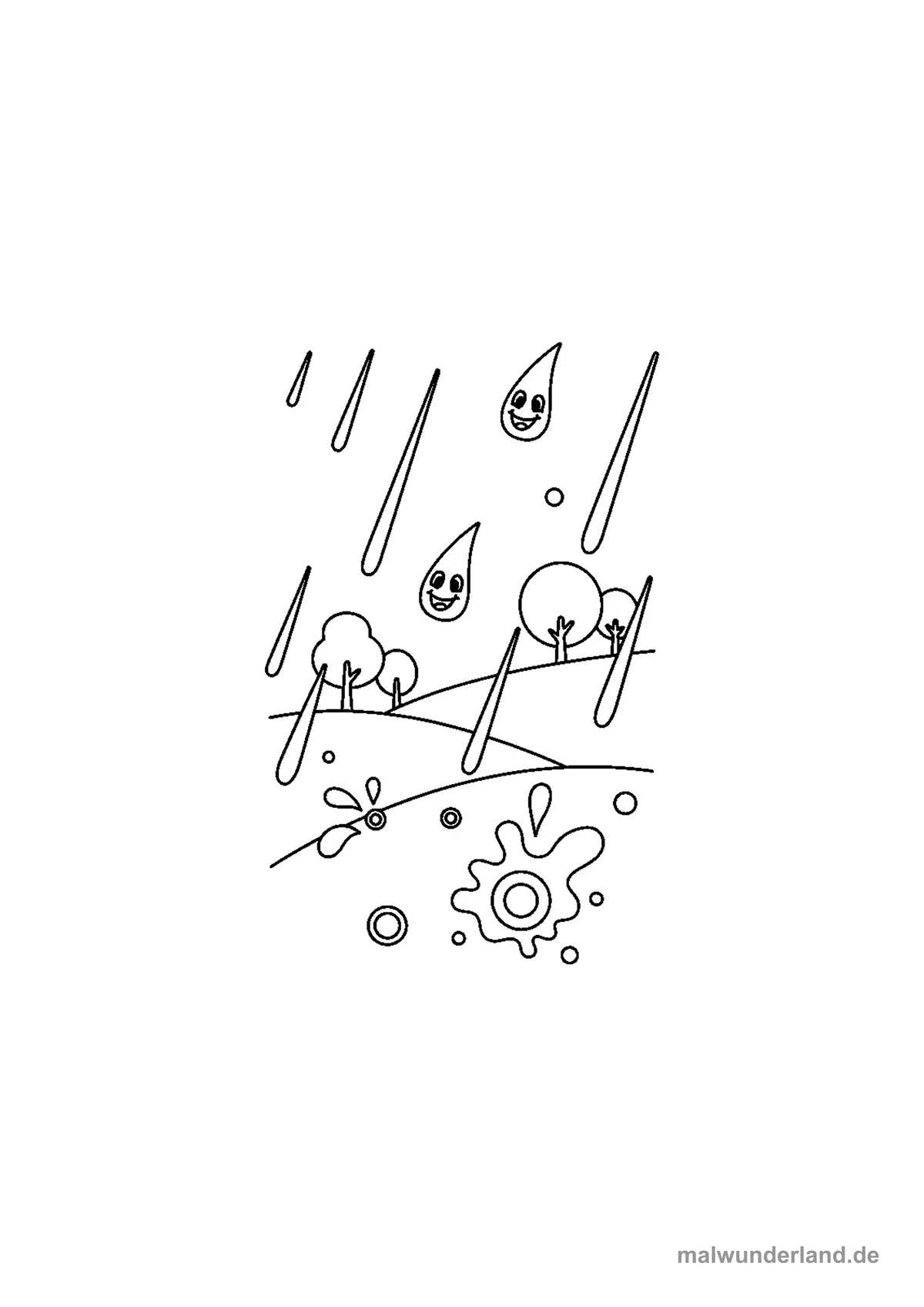 Regen auf Fenster – Druckvorschau auf A4
