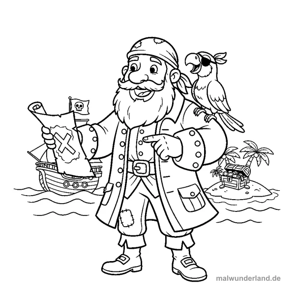 Pirat mit Schatzkarte