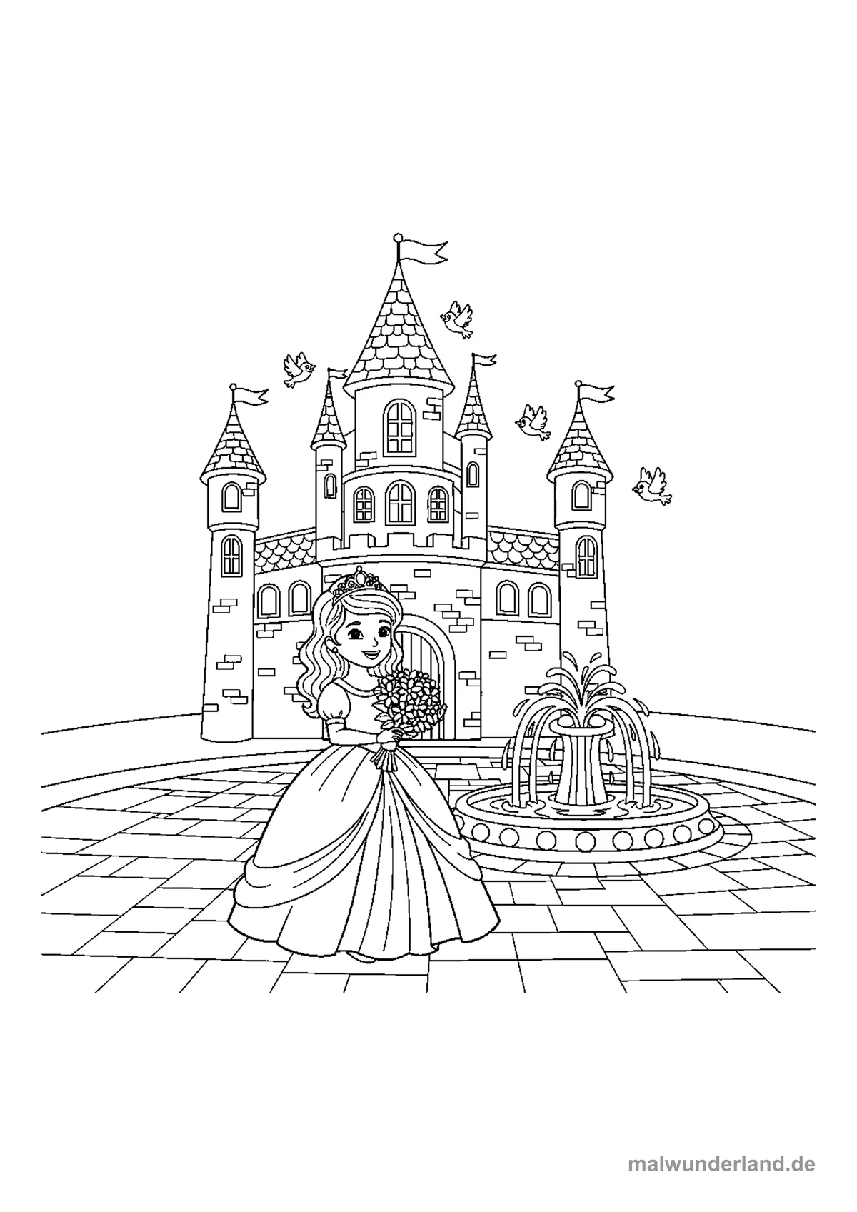 Schloss Innenhof – Druckvorschau auf A4