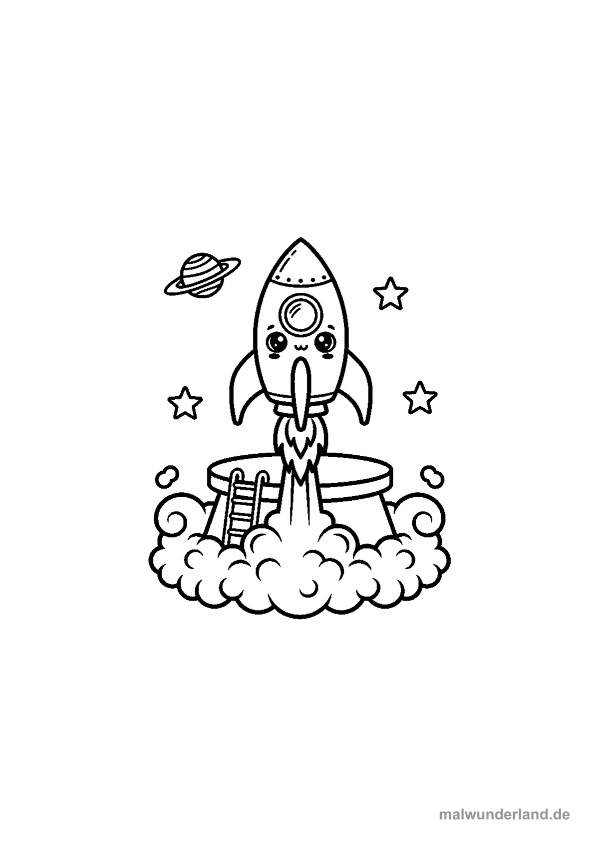 Raketenstart – Druckvorschau auf A4