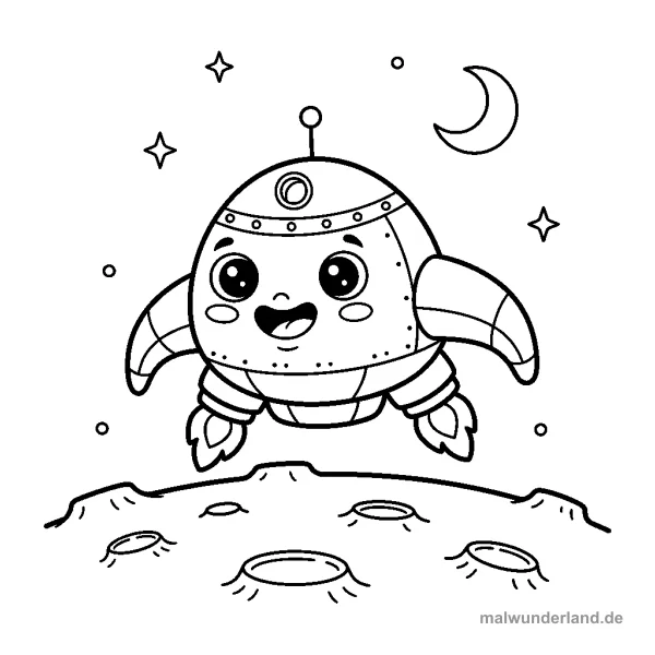 Raumschiff landet auf dem Mond