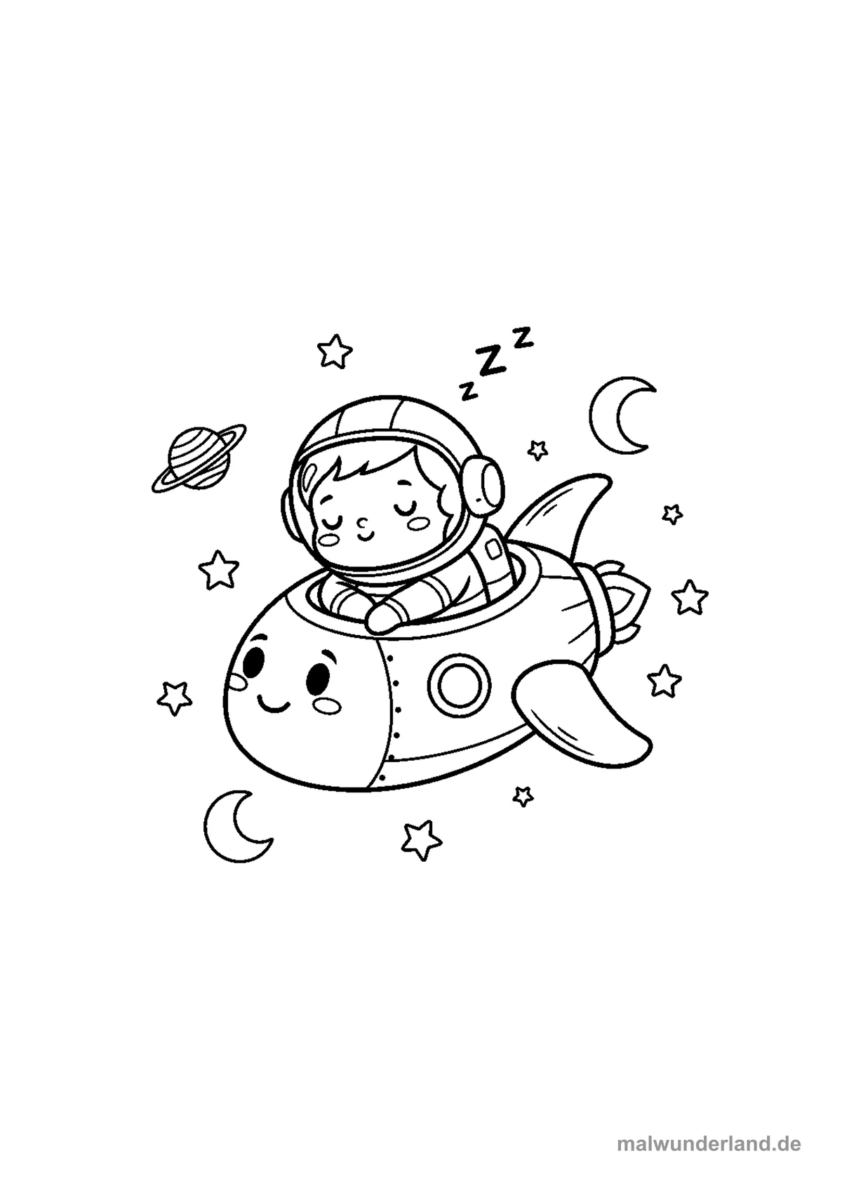 Schlafender Astronaut – Druckvorschau auf A4