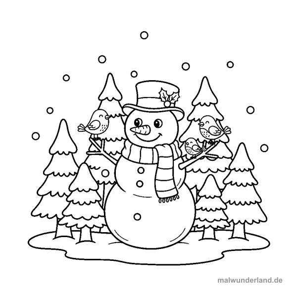 Schneemann im Wald