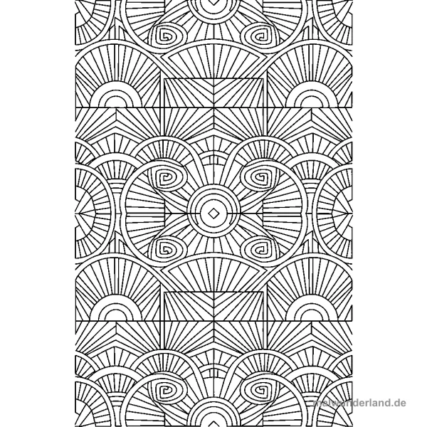 Art Deco inspiriert - Kostenloses Ausmalbild zum Ausdrucken