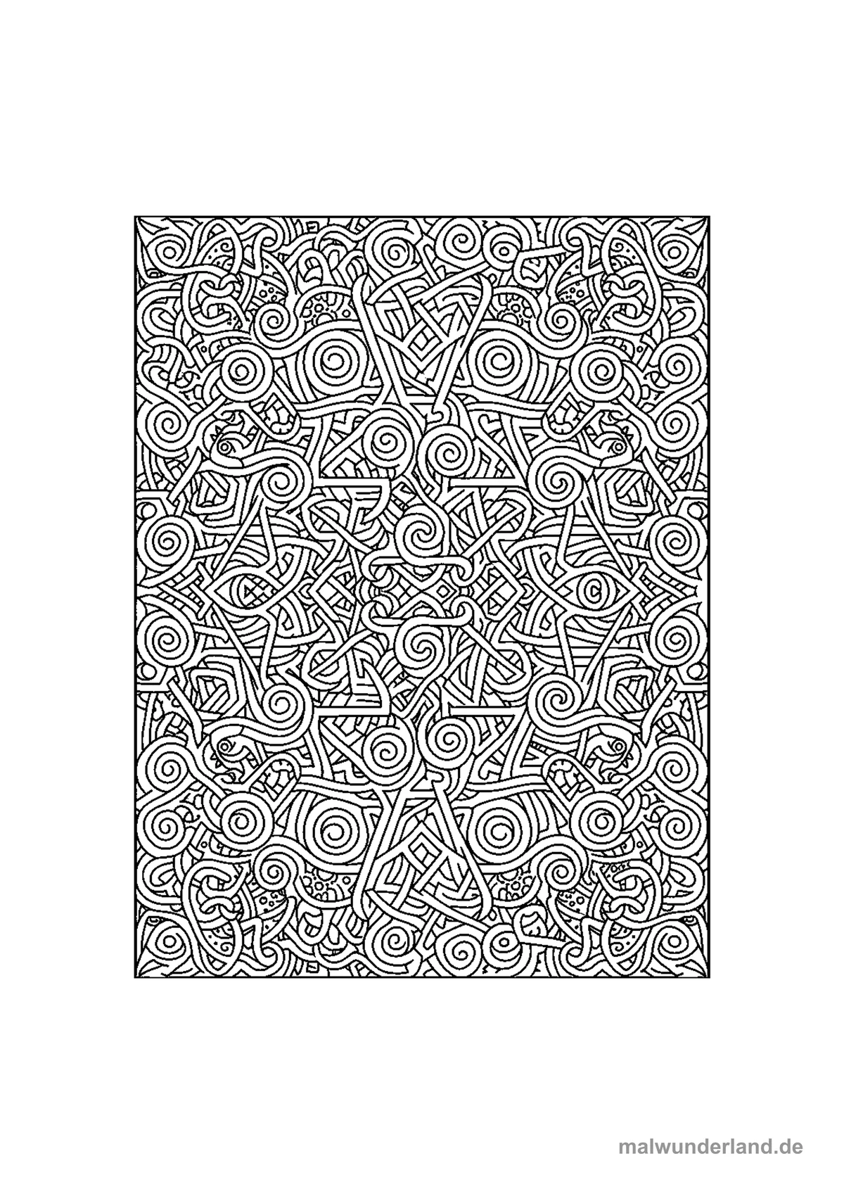 Komplexes Labyrinth – Druckvorschau auf A4