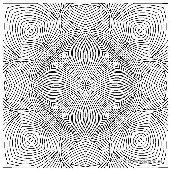 Op Art Illusion - Kostenloses Ausmalbild zum Ausdrucken