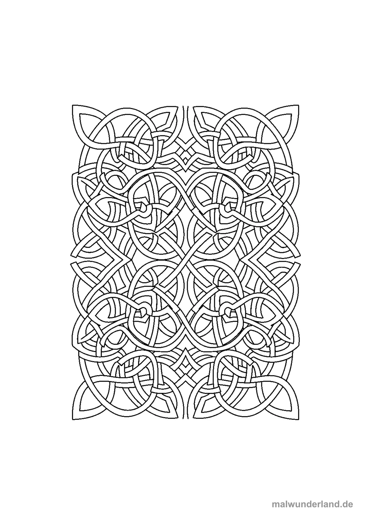 Verschlungenes Knotendesign – Druckvorschau auf A4