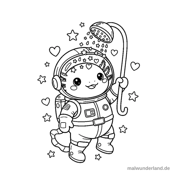 Sternenstaub-Dusche - Kostenloses Ausmalbild zum Ausdrucken