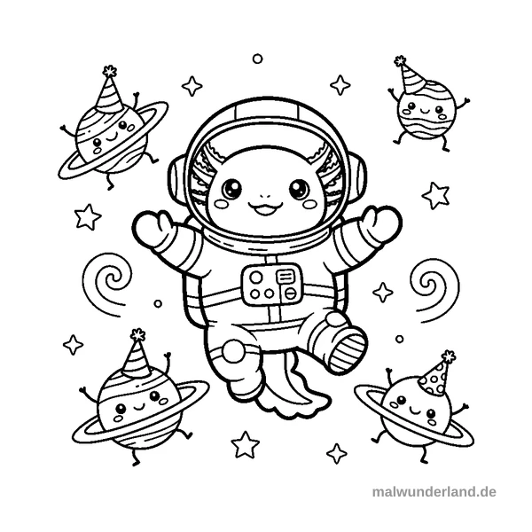 Tanzen mit den Planeten - Kostenloses Ausmalbild zum Ausdrucken