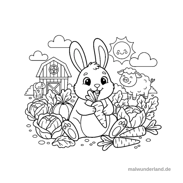 Kleiner Hase - Kostenloses Ausmalbild zum Ausdrucken