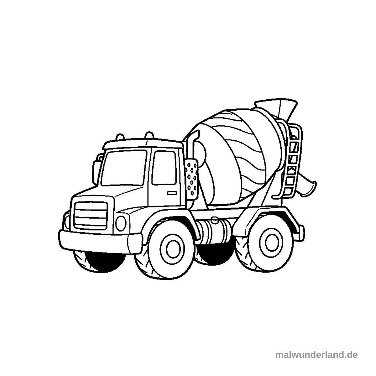 Der Betonmischer - Kostenloses Ausmalbild zum Ausdrucken