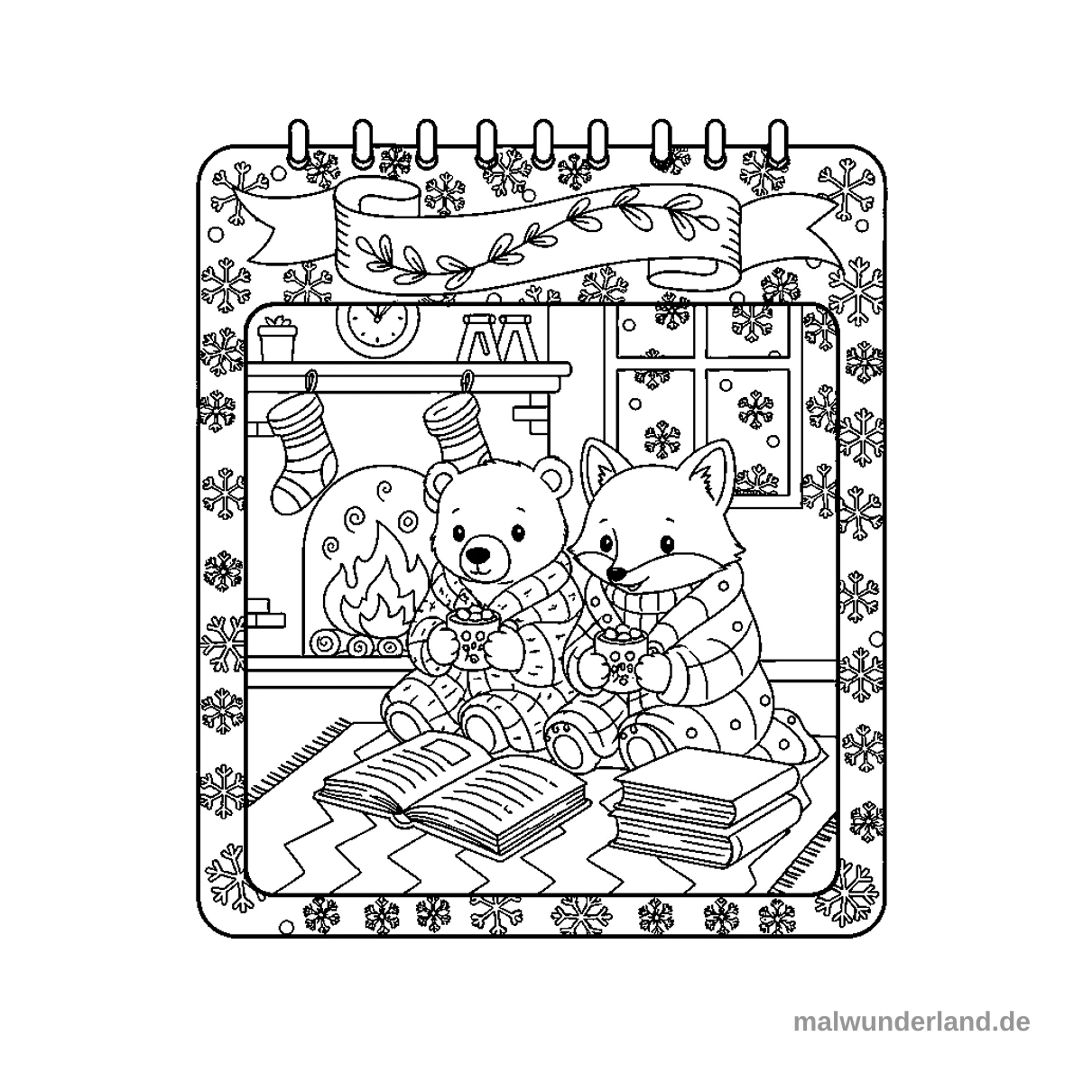 Dezember Kalenderblatt - Kostenloses Ausmalbild zum Ausdrucken