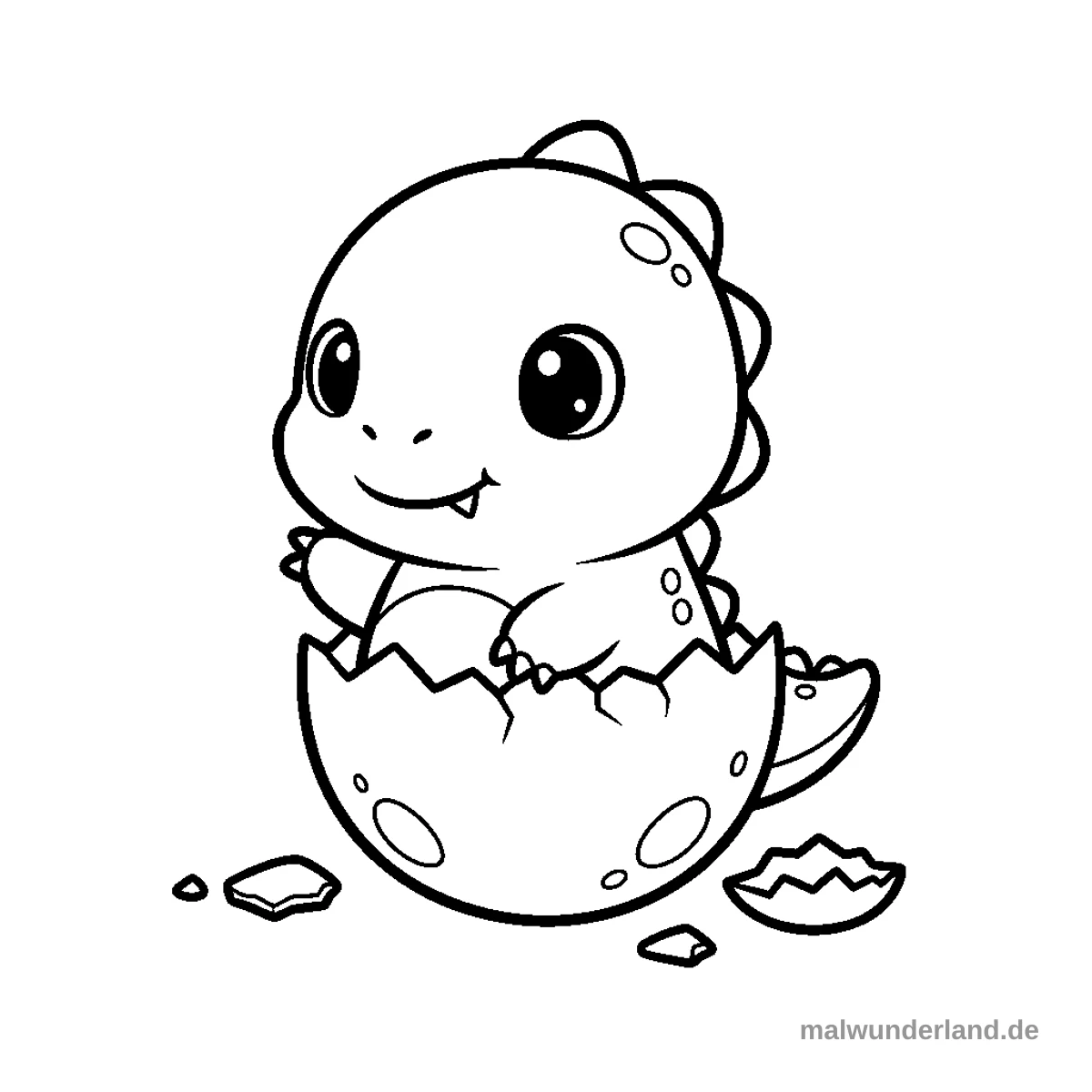 Dinosaurier im Ei - Kostenloses Ausmalbild zum Ausdrucken