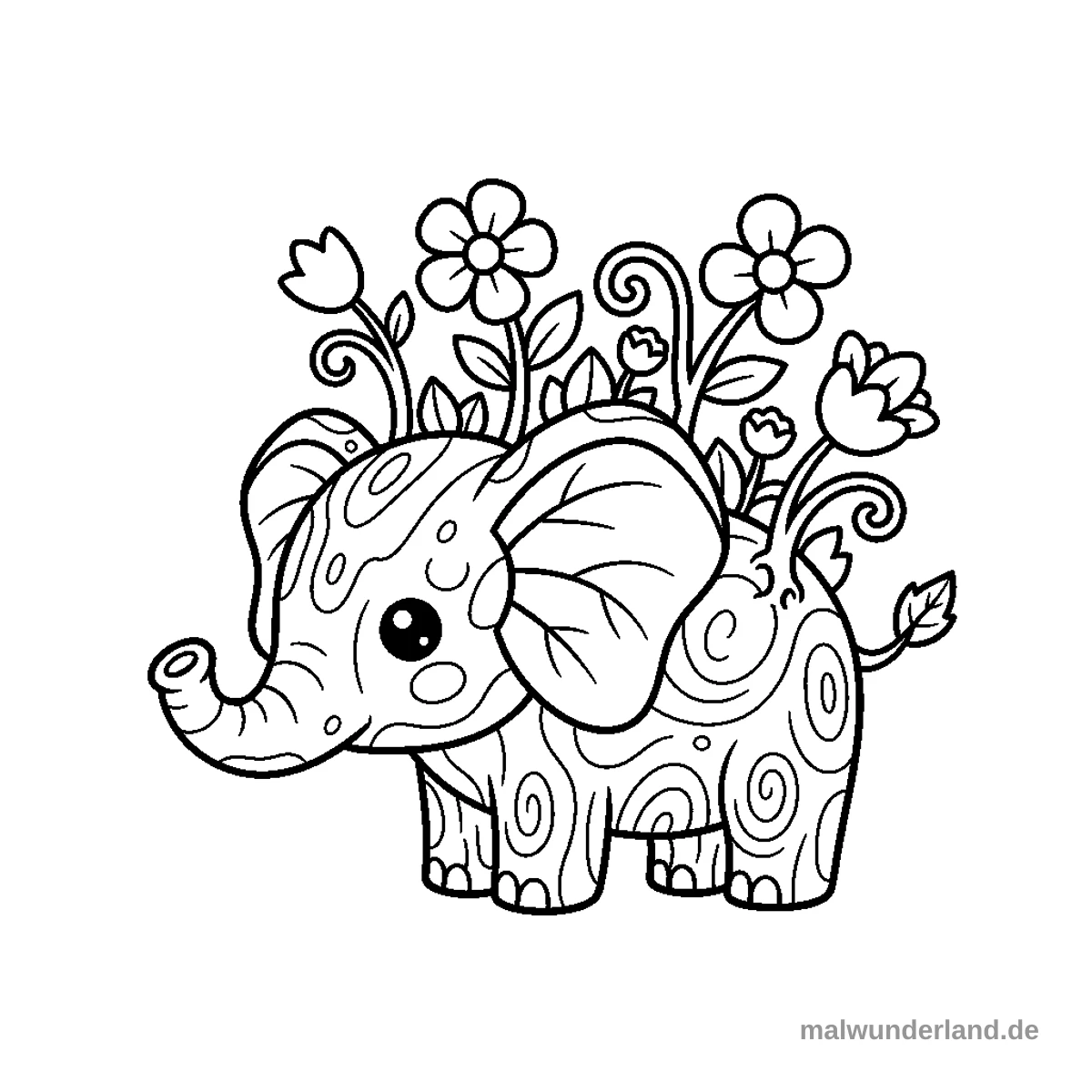 Erd-Elefant - Kostenloses Ausmalbild zum Ausdrucken