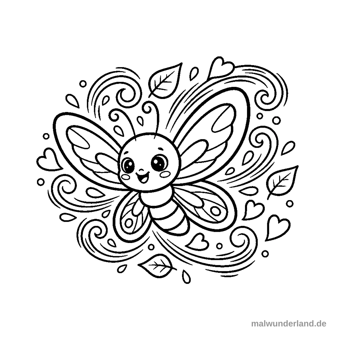 Ein Schmetterling, dessen Flügel aus Federn und Wind bestehen. Er tanzt mit den Blättern im Wind.