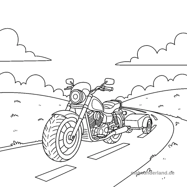 Schnelles Motorrad - Kostenloses Ausmalbild zum Ausdrucken