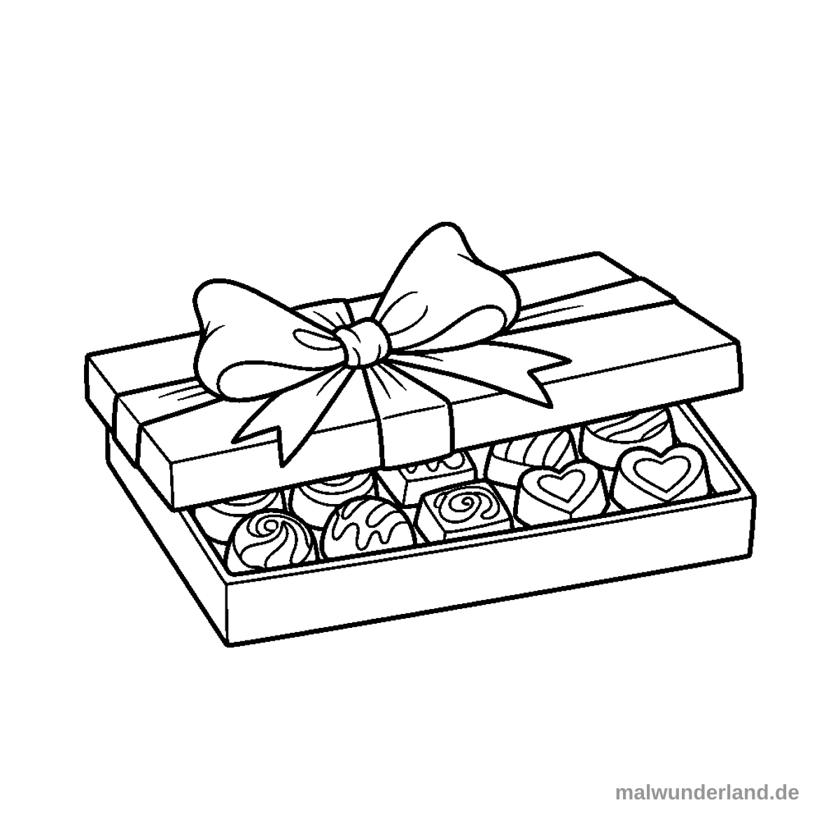 Süßigkeiten Box - Kostenloses Ausmalbild zum Ausdrucken