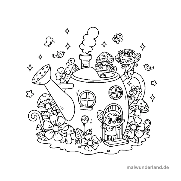 Feen & Elfen - Die Blumenfee im Gießkannenhäuschen