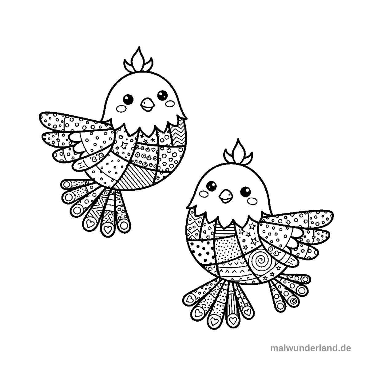 Phönix-Feder-Mosaik - Kostenloses Ausmalbild zum Ausdrucken