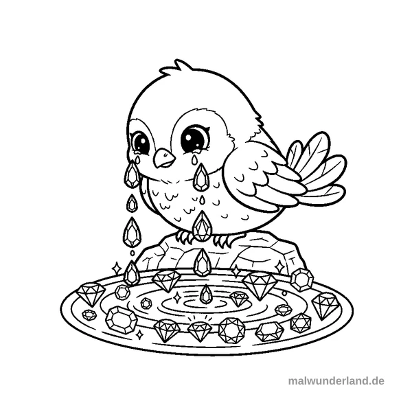 Phönix-Tränen der Verwandlung - Kostenloses Ausmalbild zum Ausdrucken