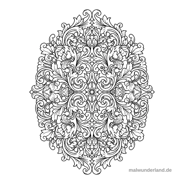 Barock-Floristik - Kostenloses Ausmalbild zum Ausdrucken