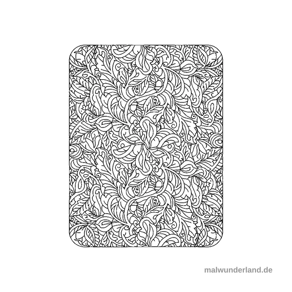 Blätter-Wirbel - Kostenloses Ausmalbild zum Ausdrucken