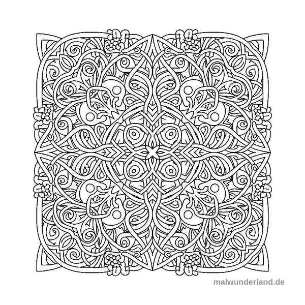 Keltische Blumenknoten - Kostenloses Ausmalbild zum Ausdrucken