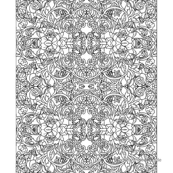 Rosenranken-Muster - Kostenloses Ausmalbild zum Ausdrucken